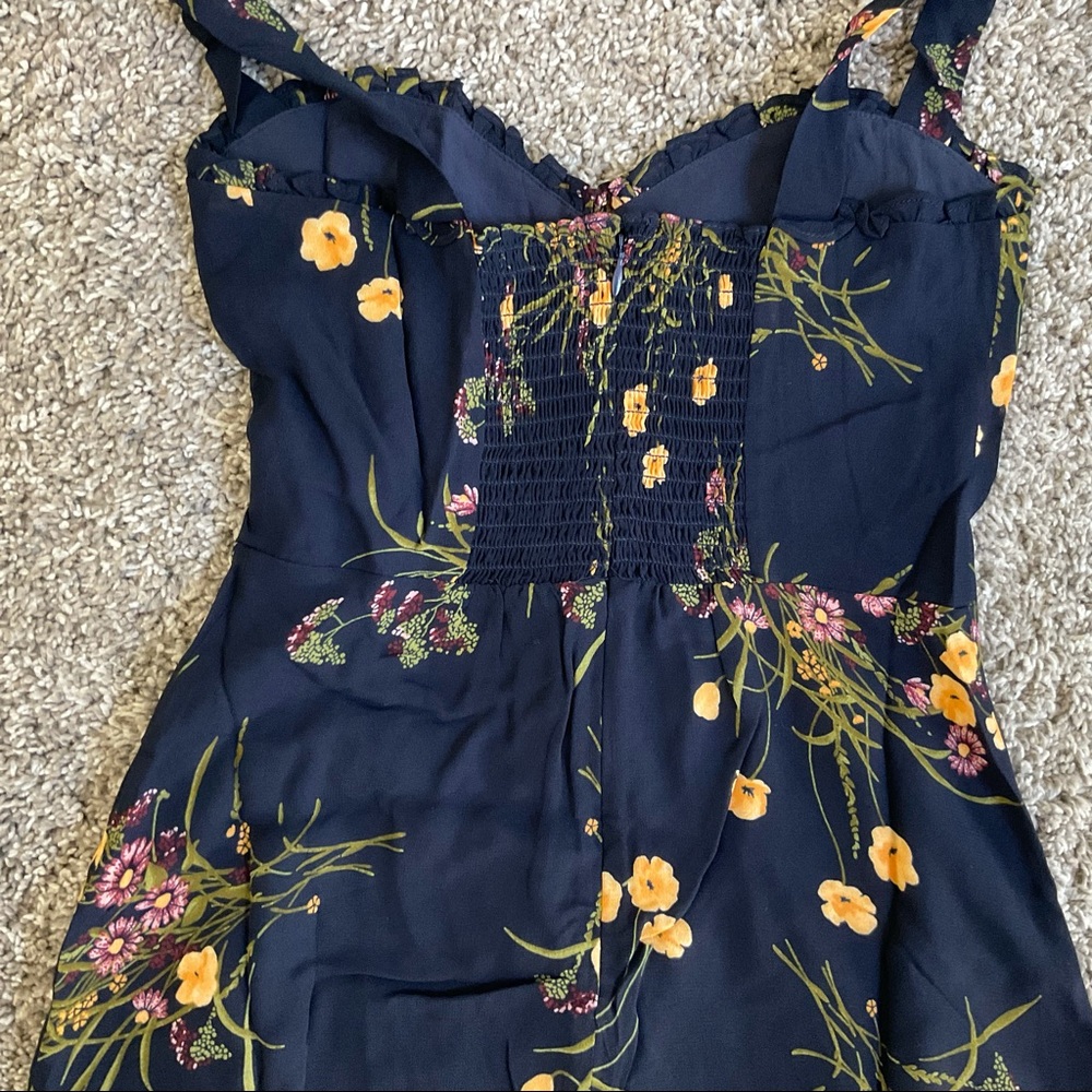 Reformation Navy and Yellow Floral Midi Dress - Picture 11 of 13